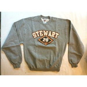 Jerzees Tony Stewart #20 Sweatshirt Womans Size Small Gray NASCAR